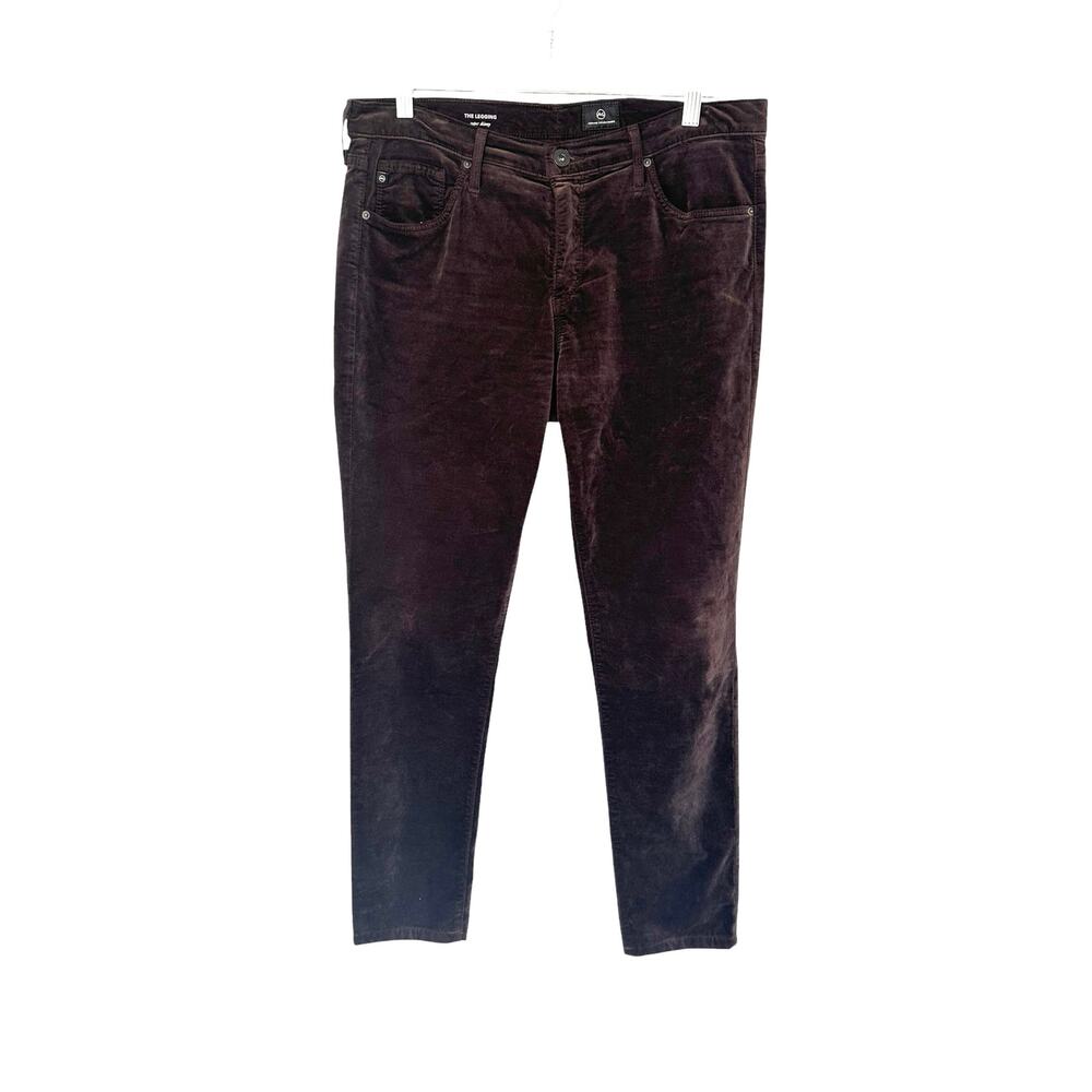 AG Adriano Goldschmied Gray‎ Velvet The Legging Super Skinny Pants Size 31